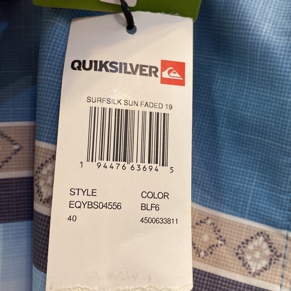 NWT Men’s QuickSilver Highline Surfsilk Blue Striped Board Shorts Size 40 - Picture 7 of 14